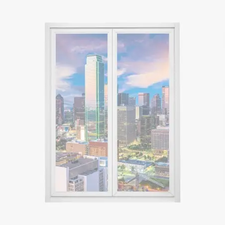 Pegatina para ventana atardecer urbano en Dallas – Pixers®