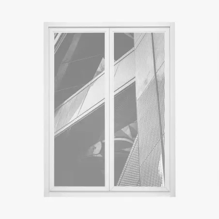 Pegatina para ventana composición arquitectónica geométrica en blanco y negro – Pixers®