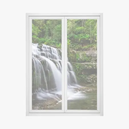 Pegatina para ventana cascada en Liffey: oasis verde y sereno – Pixers®