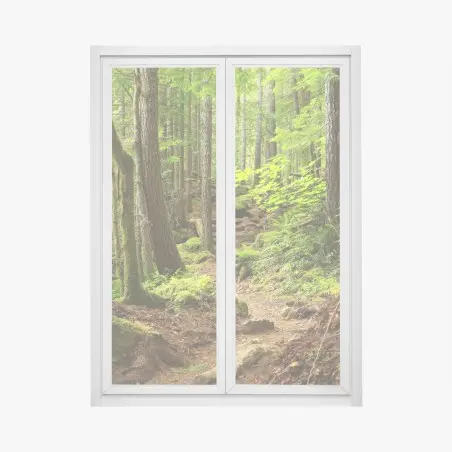 Pegatina para ventana sendero en bosque esmeralda – Pixers®