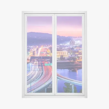 Pegatina para ventana amanecer sobre el skyline de Charleston – Pixers®
