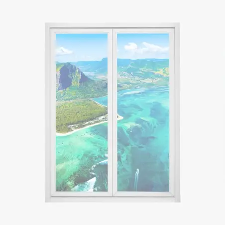 Pegatina para ventana paraíso coralino de Isla Mauricio – Pixers®