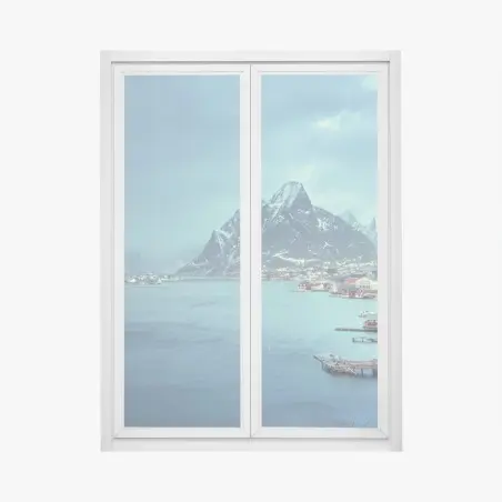 Pegatina para ventana serenidad ártica en Reine, Lofoten, Noruega – Pixers®