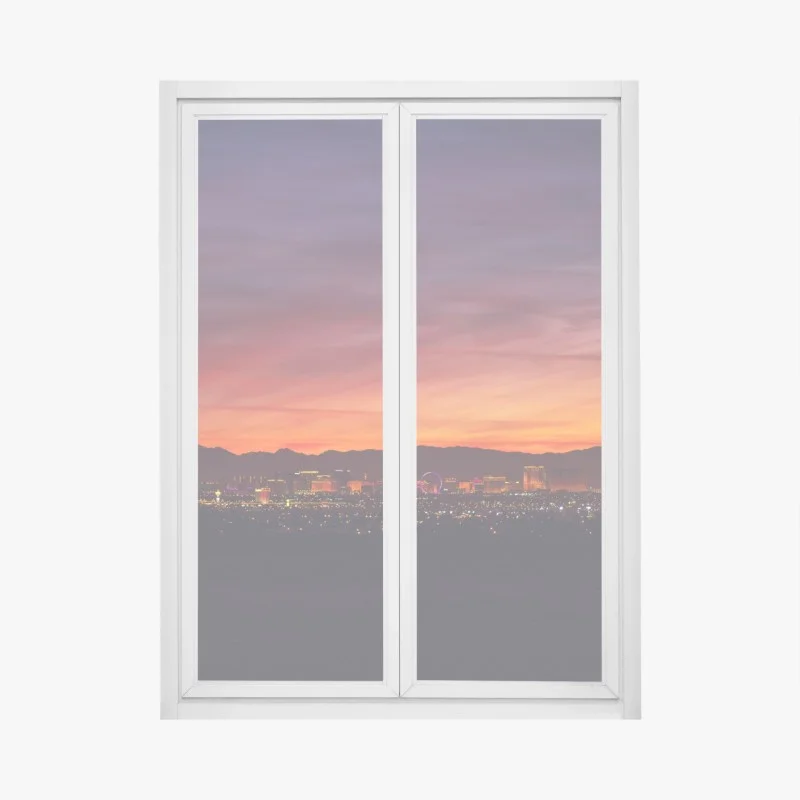 Pegatina para ventana panorama de Las Vegas al atardecer