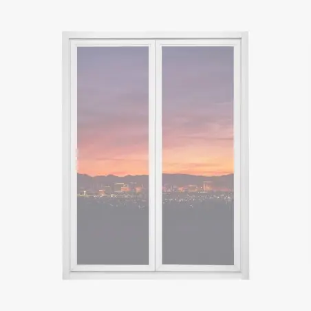 Pegatina para ventana panorama de Las Vegas al atardecer – Pixers®