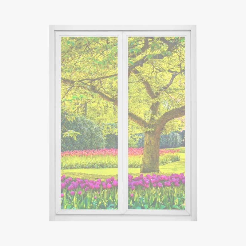 Pegatina para ventana jardín de tulipanes en Keukenhof
