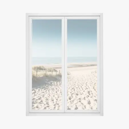 Pegatina para ventana amanecer sereno en las dunas de Noordwijk – Pixers®