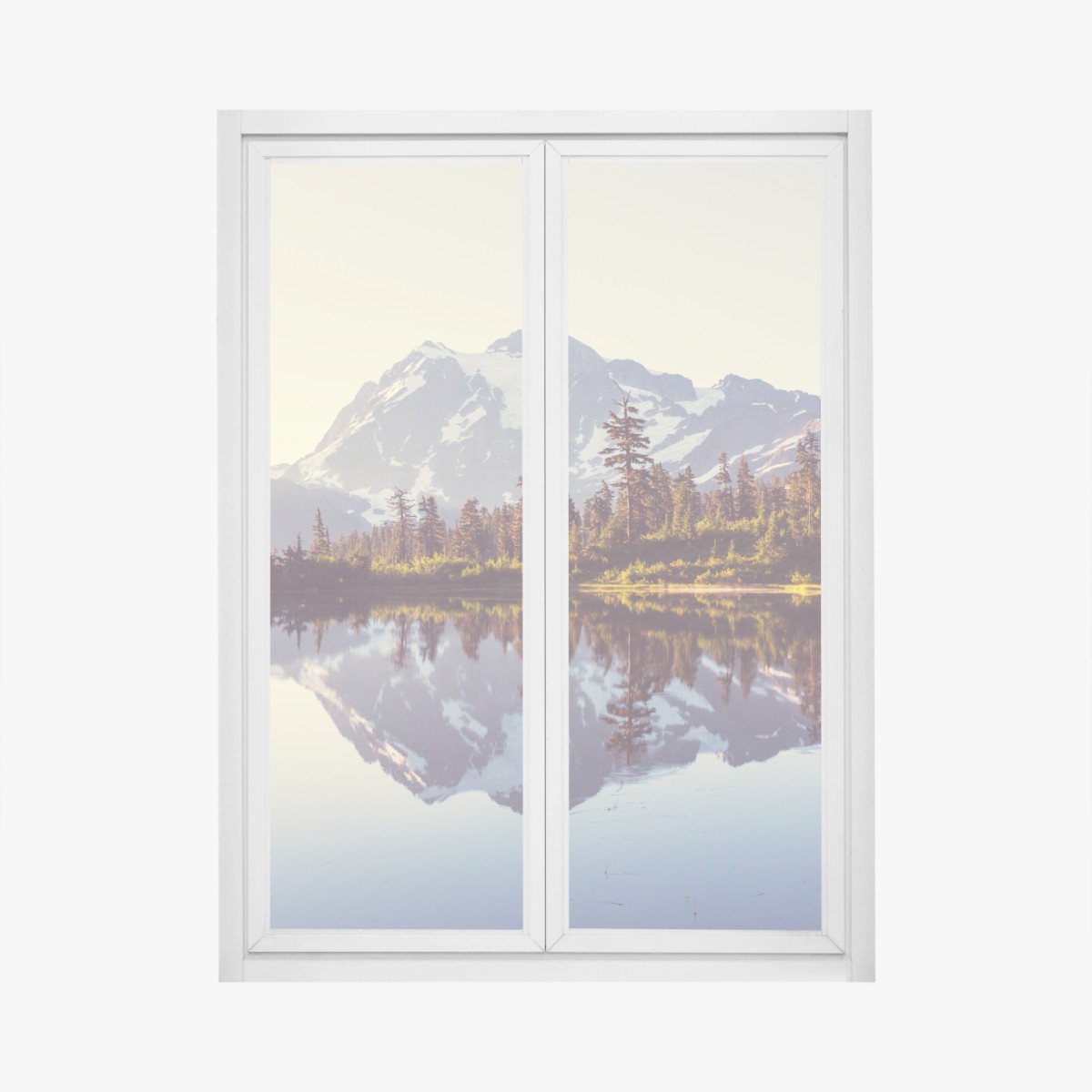 Pegatina para ventana reflejo sereno del monte Shuksan en Washington – Pixers®