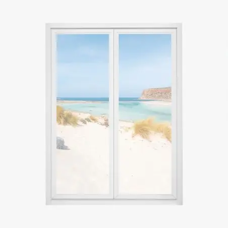 Pegatina para ventana paisaje de la bahía de Balos, Creta – Pixers®