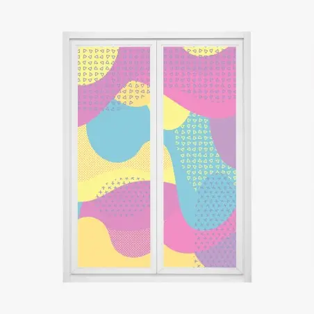 Pegatina para ventana diseño abstracto colorido para decoración de pared – Pixers®