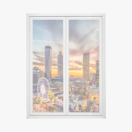 Pegatina para ventana skyline de Atlanta al atardecer – Pixers®