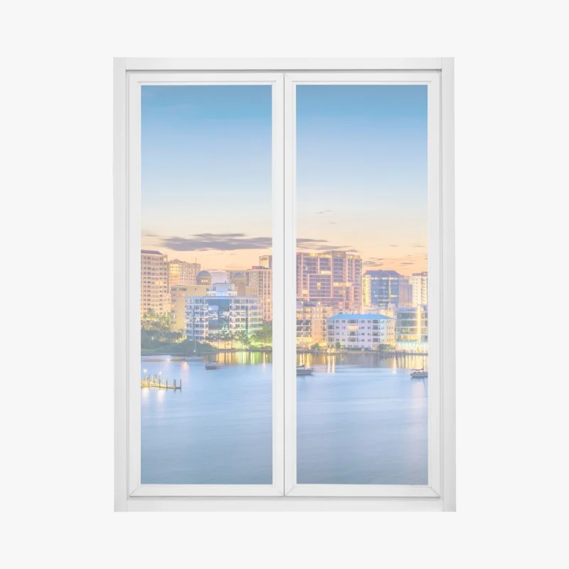 Pegatina para ventana amanecer sobre la bahía de Sarasota