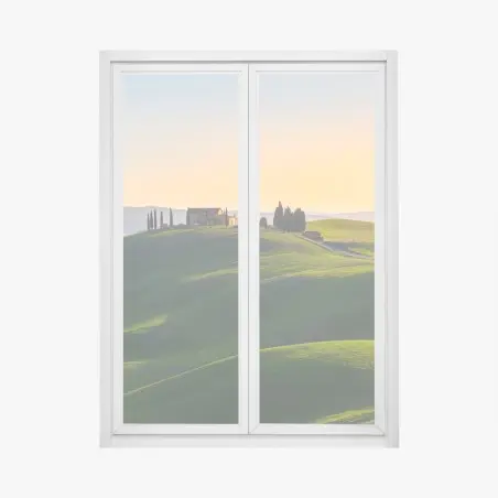 Pegatina para ventana colinas verdes de Crete Senesi en Asciano, Toscana – Pixers®