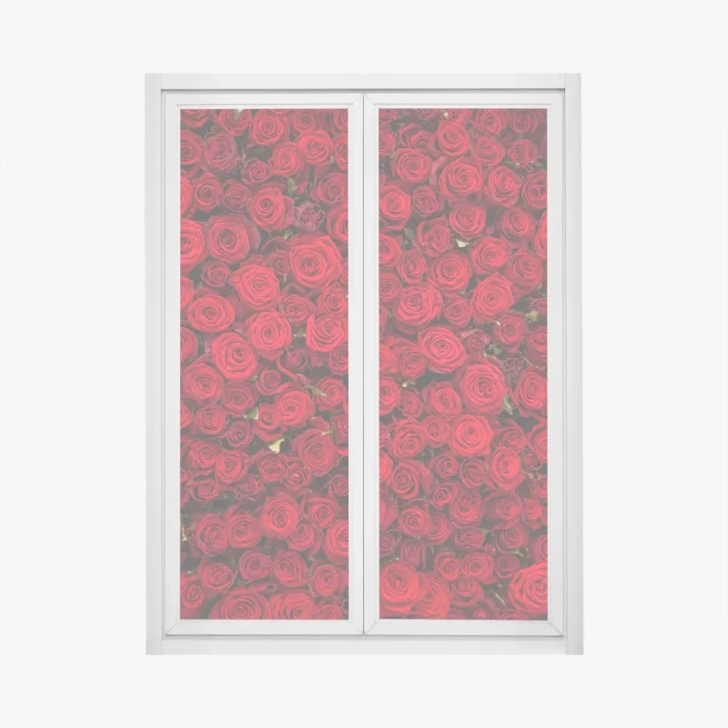 Pegatina para ventana tapiz de rosas rojas