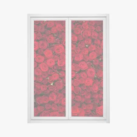 Pegatina para ventana tapiz de rosas rojas – Pixers®