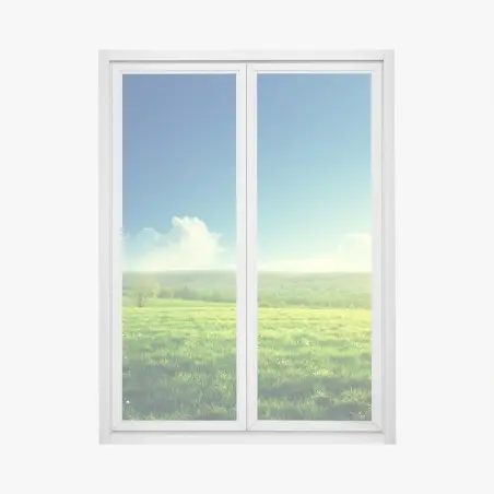 Pegatina para ventana pradera al atardecer: paisaje sereno de primavera – Pixers®