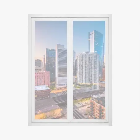 Pegatina para ventana atardecer sobre el skyline de Chicago – Pixers®