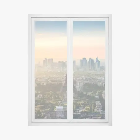 Pegatina para ventana amanecer sobre la Torre Eiffel – Pixers®