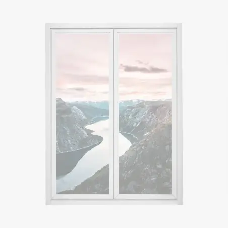 Pegatina para ventana atardecer en el fiordo – Pixers®