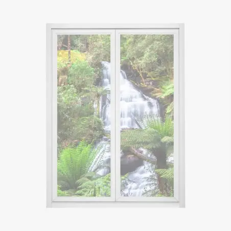 Pegatina para ventana cascada serena en Triplet Falls, Great Otway National Park – Pixers®