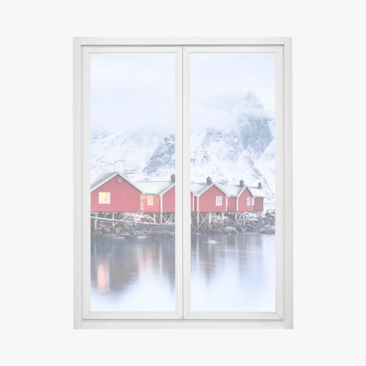 Pegatina para ventana amanecer en Lofoten: cabañas rojas sobre el fiordo – Pixers® Pegatina para ventana amanecer en Lofoten: cabañas rojas sobre el fiordo – Pixers®
