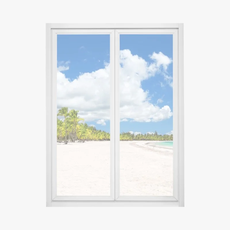 Pegatina para ventana escena de playa tropical en Punta Cana