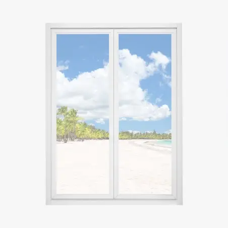 Pegatina para ventana escena de playa tropical en Punta Cana – Pixers®