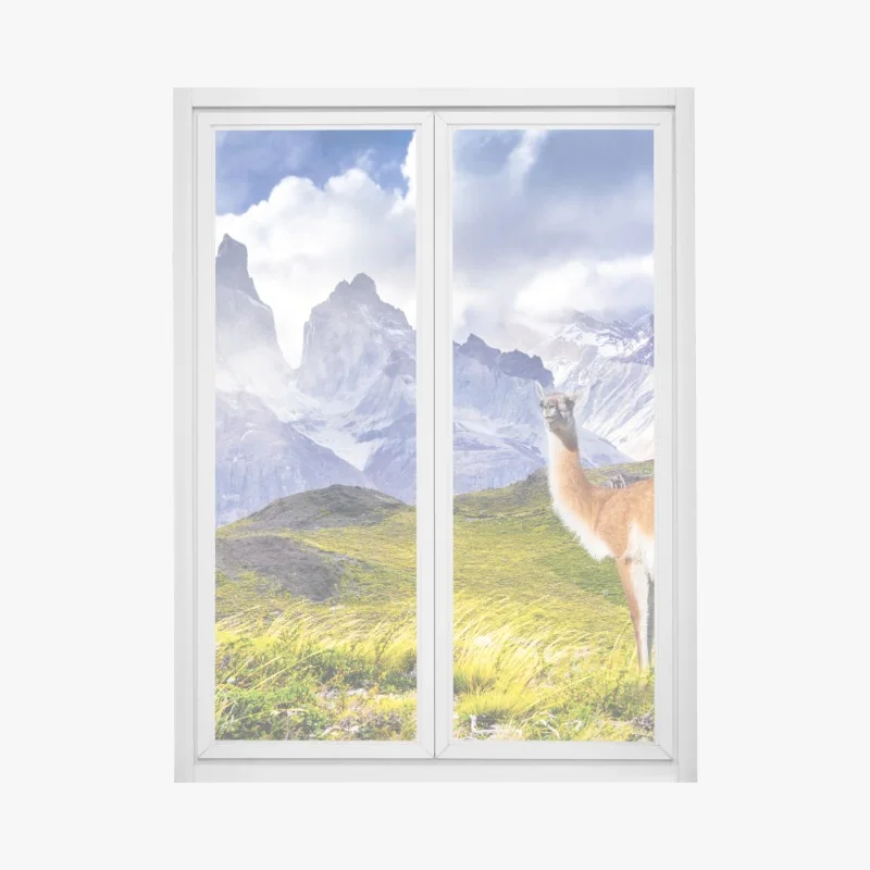 Pegatina para ventana amanecer en Torres del Paine