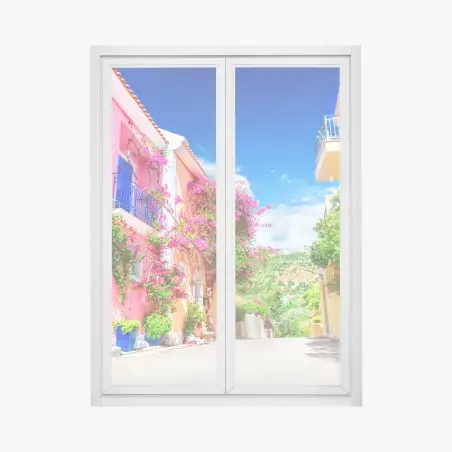 Pegatina para ventana calle colorida en Kefalonia – Pixers®