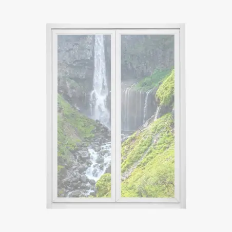 Pegatina para ventana cascada Kegon en Nikko: paisaje junto al lago Chuzenji – Pixers®