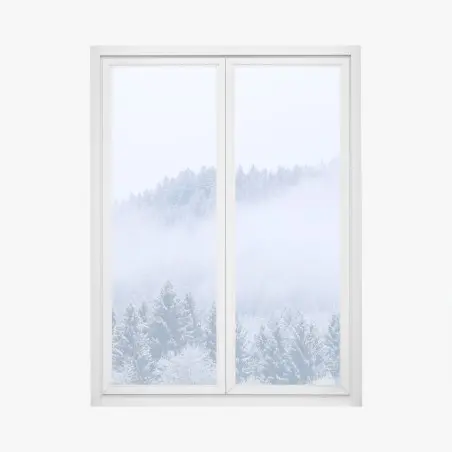 Pegatina para ventana bosque invernal en niebla, Alemania – Pixers®