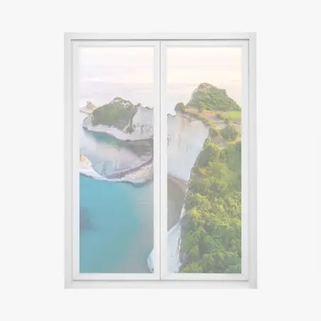 Pegatina para ventana acantilados y mar turquesa en vista aérea – Pixers®
