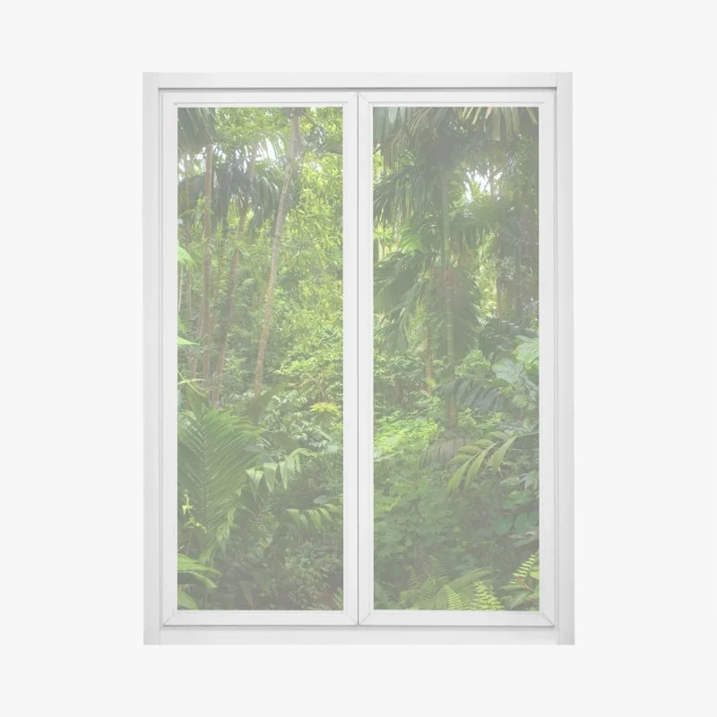 Pegatina para ventana profundidad verde de la selva