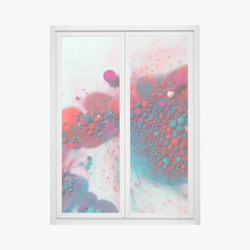 Pegatina para ventana sinfonía marmolada de colores