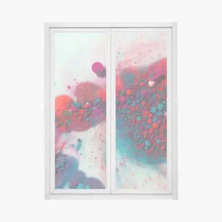 Pegatina para ventana sinfonía marmolada de colores – Pixers®