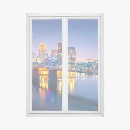 Pegatina para ventana horizonte de Louisville al anochecer – Pixers®