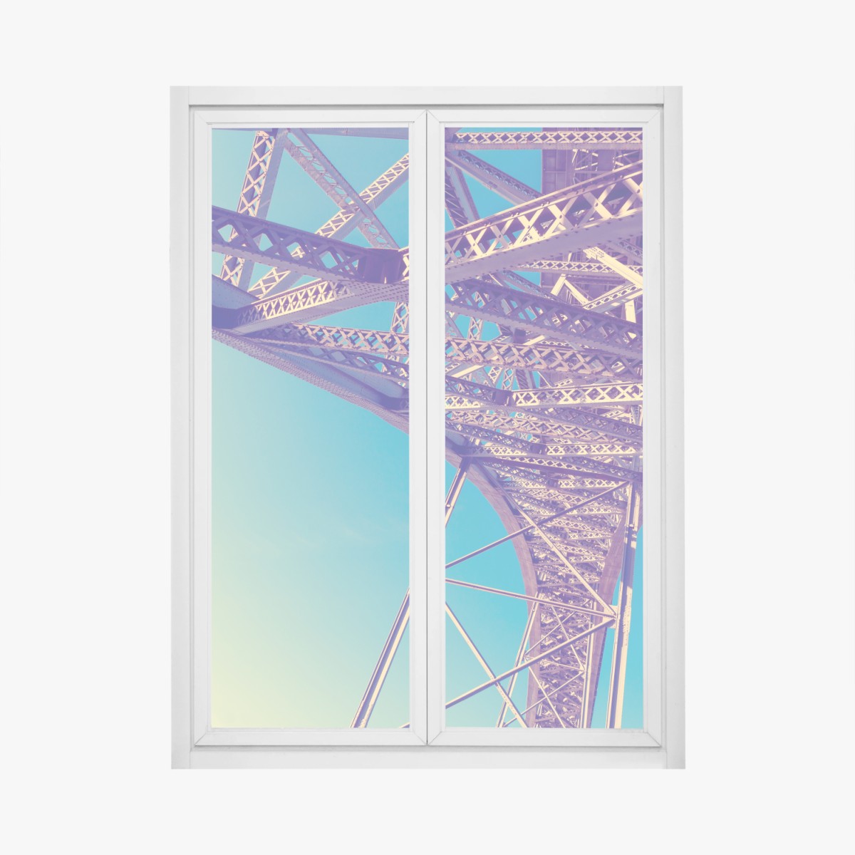 Pegatina para ventana perspectiva metálica: geometría del puente – Pixers®