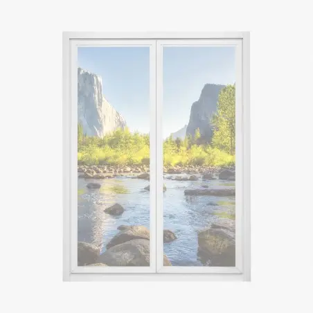 Pegatina para ventana paisaje sereno del valle de Yosemite – Pixers®