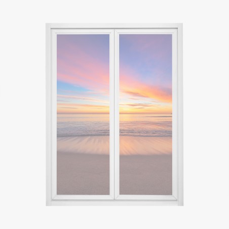 Pegatina para ventana amanecer sobre el mar colores del horizonte – Pixers®