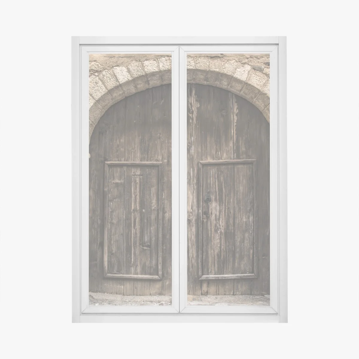 Pegatina para ventana puerta rústica de madera con arco de piedra – Pixers® Pegatina para ventana puerta rústica de madera con arco de piedra – Pixers®