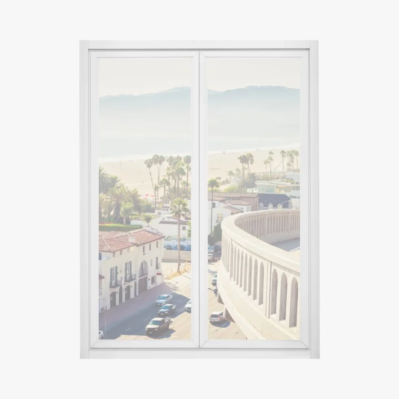 Pegatina para ventana vistas costeras de Santa Monica al océano