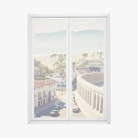 Pegatina para ventana vistas costeras de Santa Monica al océano – Pixers®