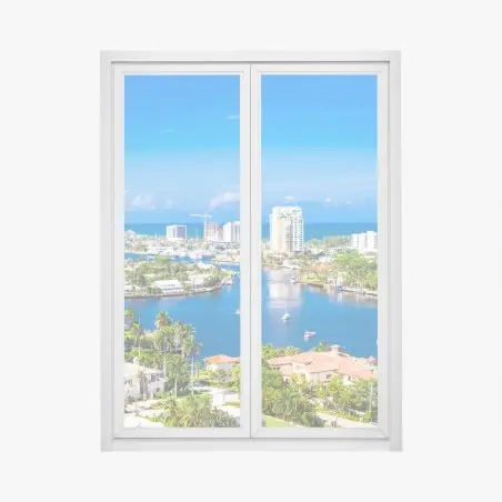 Pegatina para ventana horizonte costero de Fort Lauderdale sobre la isla barrera – Pixers®
