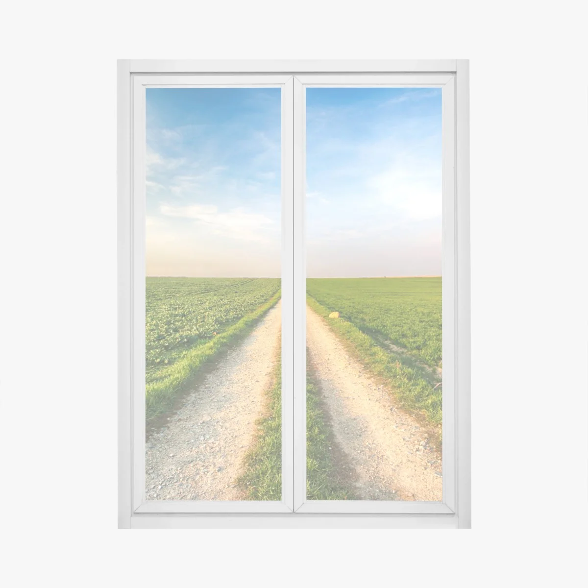 Pegatina para ventana camino rural hacia el horizonte entre campos verdes – Pixers® Pegatina para ventana camino rural hacia el horizonte entre campos verdes – Pixers®