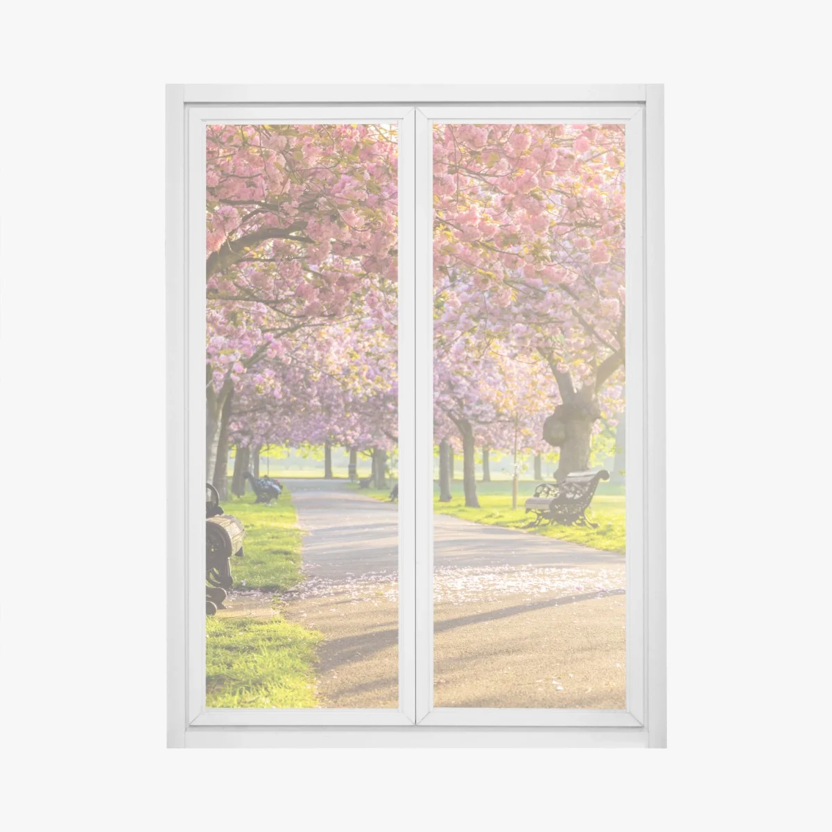 Pegatina para ventana senda de cerezos en flor al amanecer – Pixers® Pegatina para ventana senda de cerezos en flor al amanecer – Pixers®