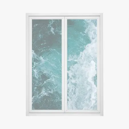 Pegatina para ventana abstracción oceánica turquesa – Pixers®