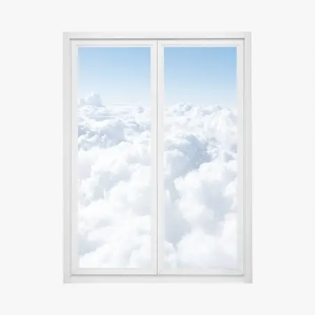 Pegatina para ventana nubes esponjosas sobre el horizonte – Pixers®
