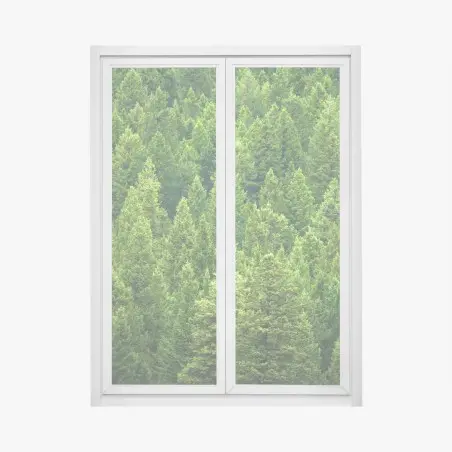 Pegatina para ventana bosque de pinos en verde esmeralda – Pixers®