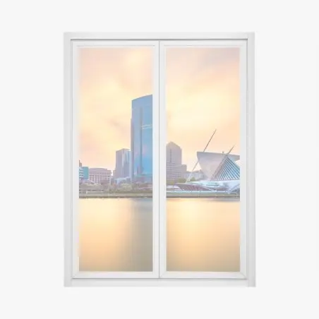 Pegatina para ventana atardecer dorado en Milwaukee – Pixers®