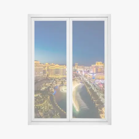 Pegatina para ventana panorámica nocturna del strip de Las Vegas – Pixers®